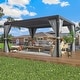 preview thumbnail 48 of 188, EROMMY Outdoor Louvered Pergola Gazebo with Adjustable Aluminum Rainproof Roof 10'x12' - Dark Gray
