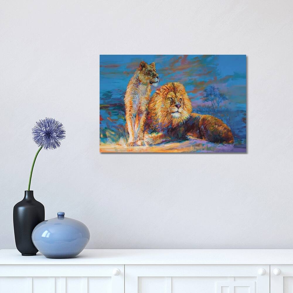 iCanvas "Lion And Lioness" by Leon Devenice Canvas Print