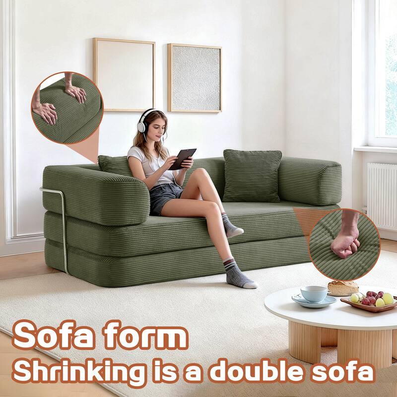Floor Couch,Compressed Sofa,Convertible Floor Sofa Bed,Enhanced Frame stability,Comfy Couch Lounge Sleeper Bed