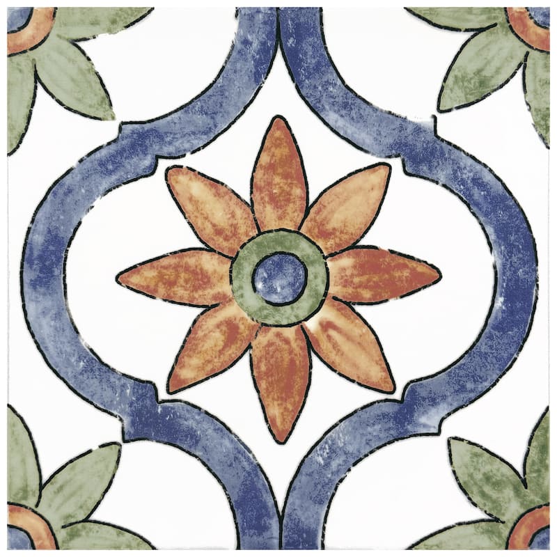 Merola Tile Sentier des Bourges 4-1/2" x 4-1/2" Porcelain Floor and Wall Tile