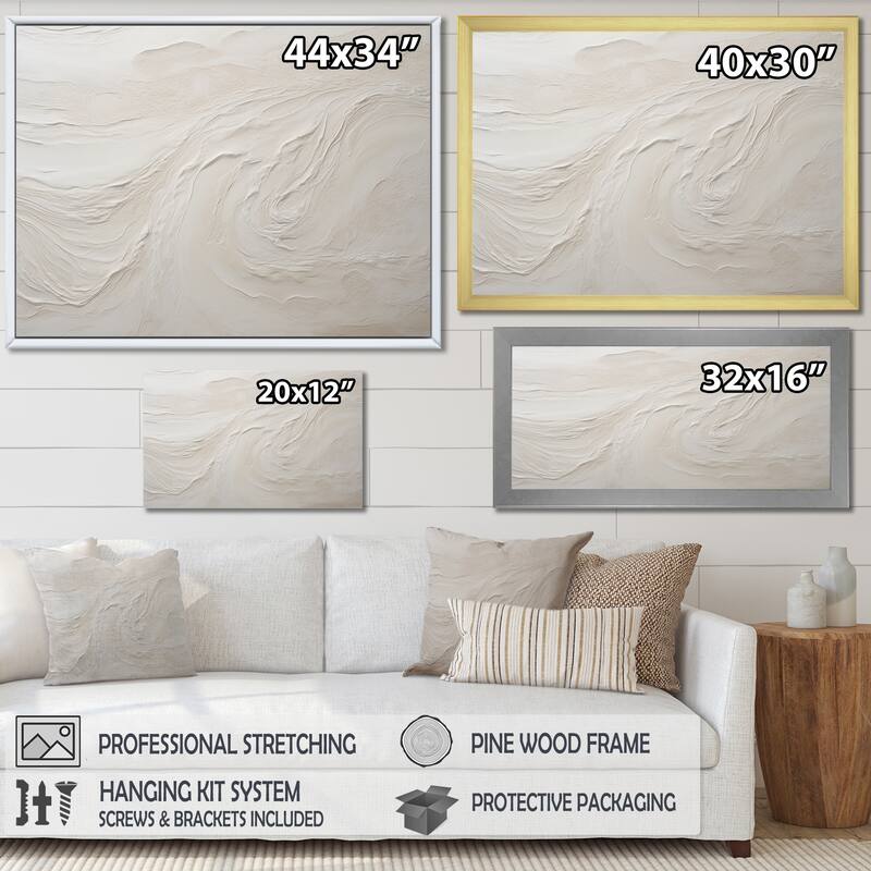 Designart "Modern Beach Beige Sand Charm I" Coastal Beach Sand Wall Art