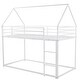 preview thumbnail 22 of 26, Twin House Bunk Bed with Slide, Ladder, and Guardrails, Metal Frame, Black