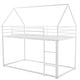 preview thumbnail 10 of 10, Twin over Twin Bunk Bed with Built-in Ladder, House-shaped Bed wtih Safety Guardrail, Kid's Friendly Style, White
