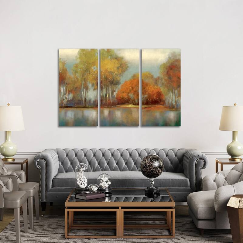 iCanvas "Reflections I" by Allison Pearce 3-Piece Canvas Wall Art Set - 40x60x1.5