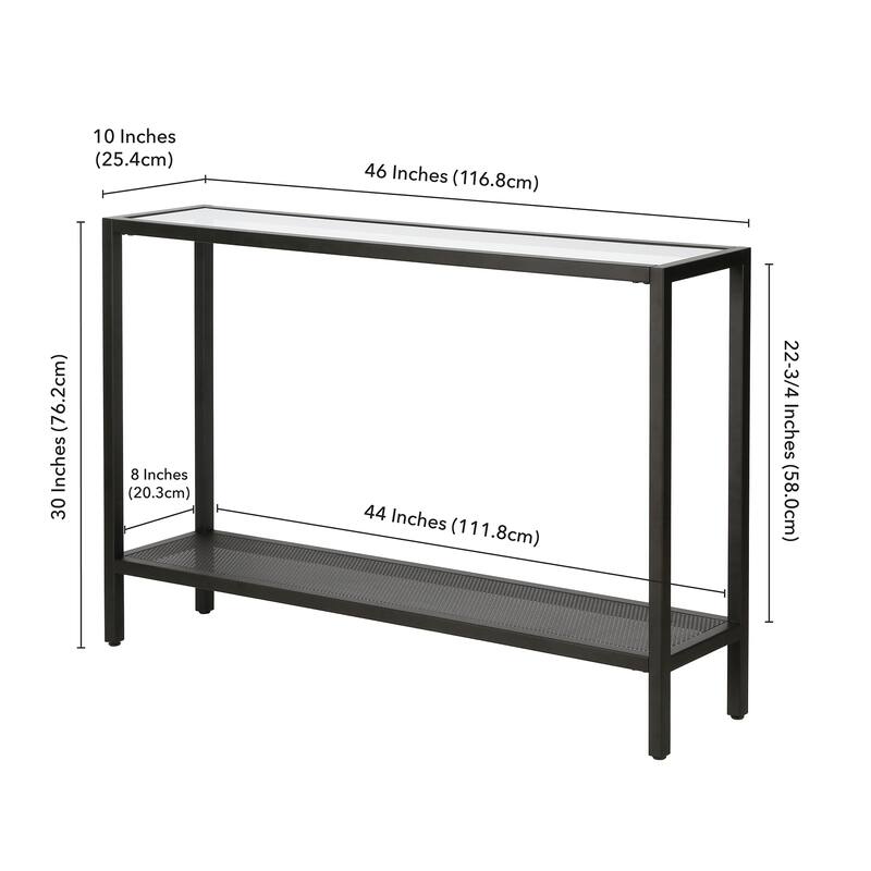 Rigan Modern Metal and Glass Console Table