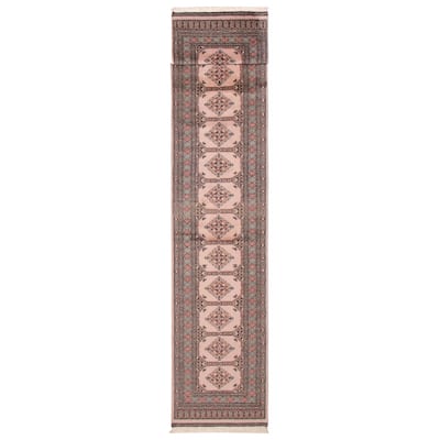 ECARPETGALLERY Hand-knotted Finest Peshawar Bokhara Beige Wool Rug - 2'7 x 19'2