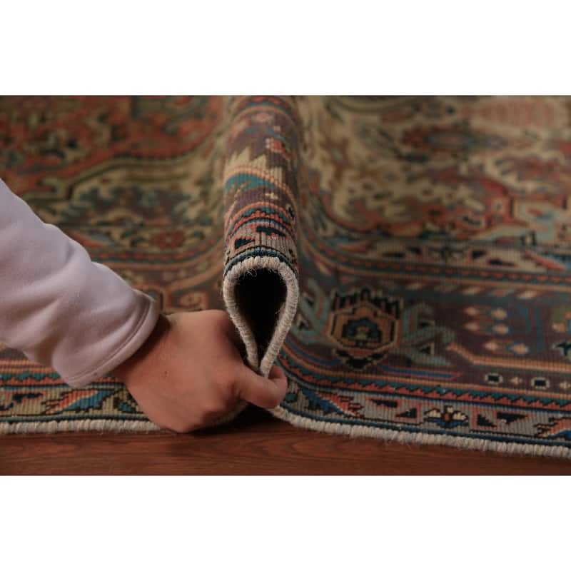 Geometric Tabriz Persian Vintage Area Rug Handmade Wool Carpet - 6'7" x 9'7"