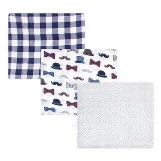 Little Treasure Baby Boy Cotton Muslin Swaddle Blankets, Handsome Fella, One Size - Handsome Fella - One Size