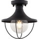 preview thumbnail 1 of 7, Vaxcel Lighting T0780 Dunlap 10" Wide Semi-Flush Globe Outdoor Ceiling Textured Black