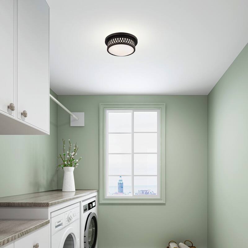 Livex Lighting 2-light Bronze Ceiling Mount Light, 7351-67 - 11" DIA 5" H