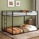 preview thumbnail 1 of 13, Full over Full Metal Bunk Black for Kids and Adult, Low Profile and Easy Climbing with Stable Ladder Black