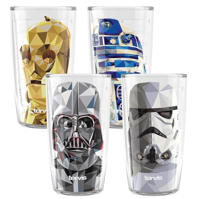 Tervis Star Wars Cubed Collection Assorted Made in USA Double Walled Insulated Travel Tumbler, Classic - 16oz - 4pk - 16oz - 4pk