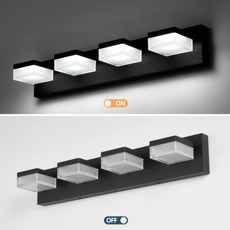 Modern LED Vanity Light, 4-Lights Wall Sconce for Bathroom and Mirror, Sleek Minimalist Design, Energy-Efficient
