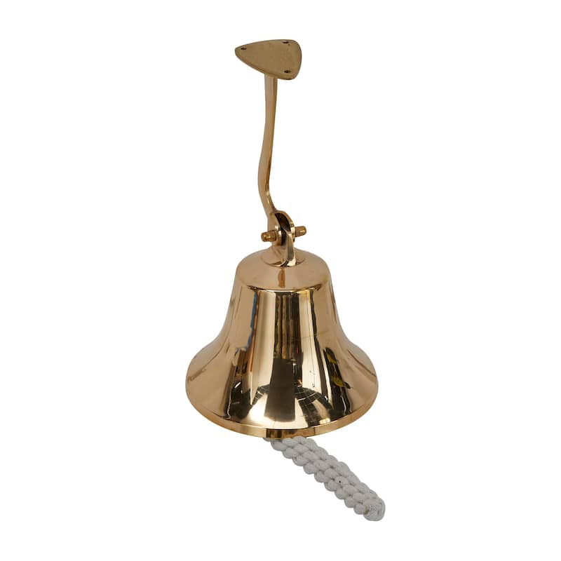 Silver, Gold or Brass Bell Decorative Bell with Rope Detailing - 6 x 8 x 7