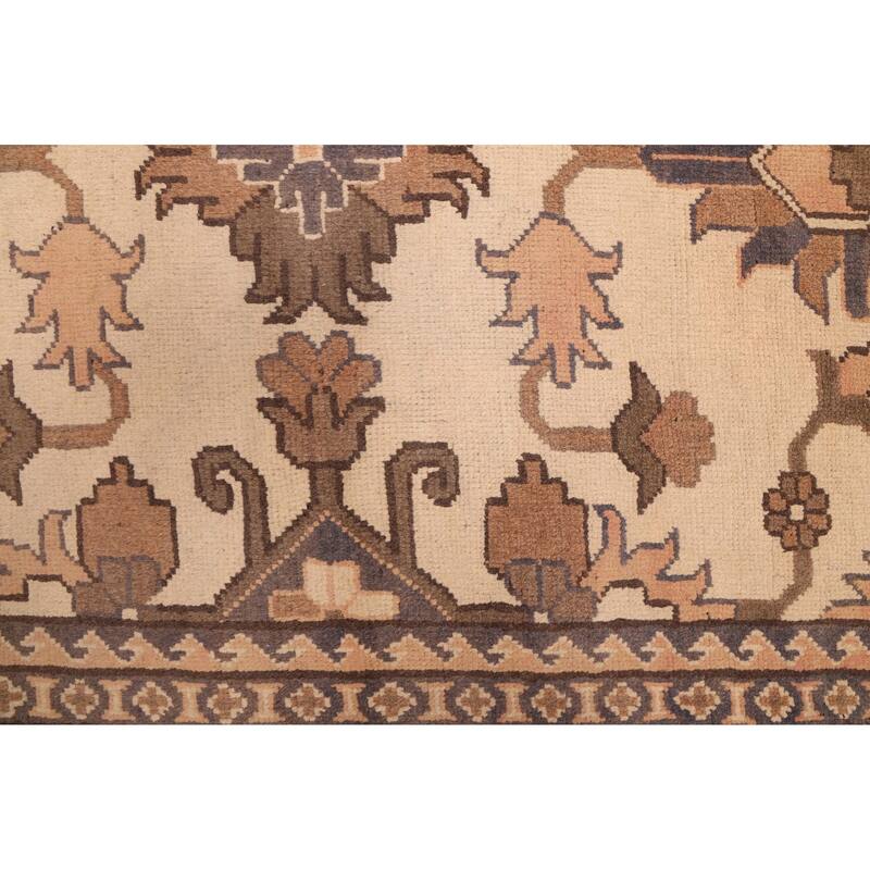 ECARPETGALLERY Hand-knotted Finest Kargahi Ivory Wool Rug - 6'1 x 9'3