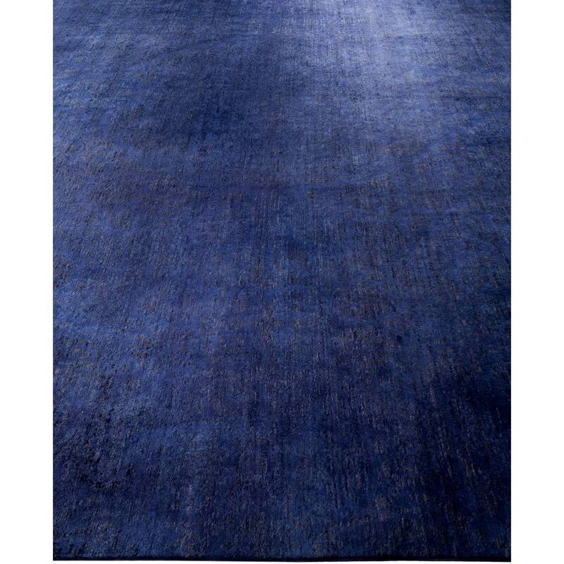 Overdyed One-of-a-Kind Hand-Knotted Square Area Rug - Purple - 12' 0" x 12' 3"