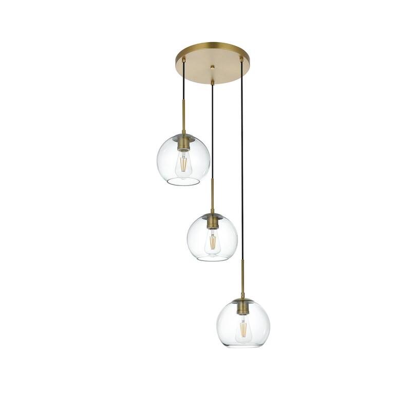 Elegant Lighting Baxter 3 Light 18" Wide Multi Light Pendant with
