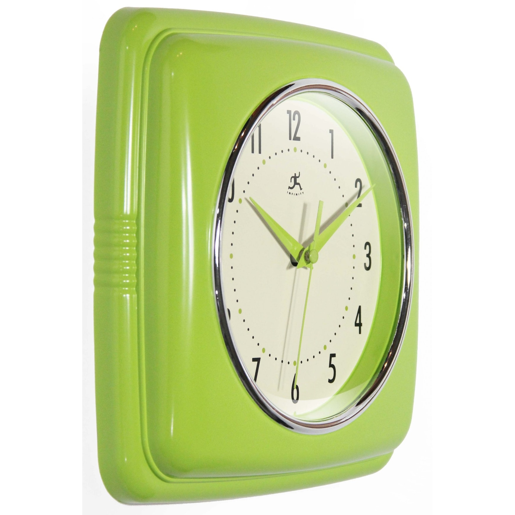 Infinity Instruments 9 Square Retro 9w X 9h In. Wall Clock