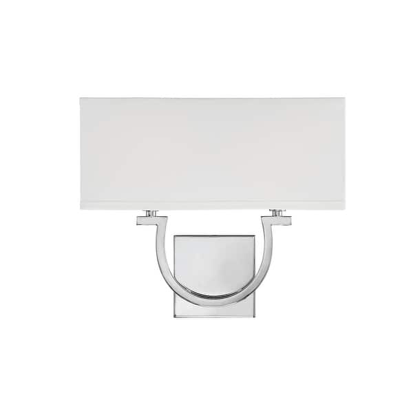 slide 2 of 11, Savoy House Rhodes 2 Light 12" Tall Wall Sconce Polished Nickel