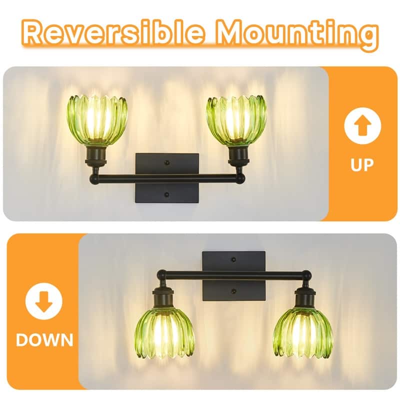 Modern Vintage Bathroom Vanity Light - Patterned Glass Shade E26 Bulb Base