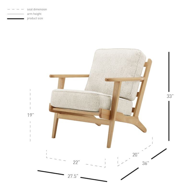 NPD Furniture Albert Solid Wood Frame Accent Chair