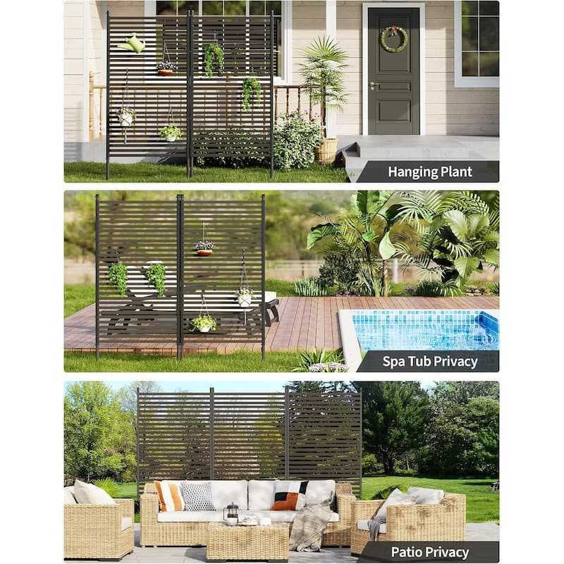 Freestanding Plastic Privacy Screen, Weatherproof