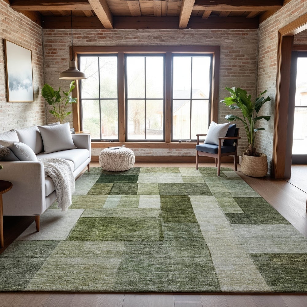 Premium Washable Super Soft Causal Blocky Mayfield Rug