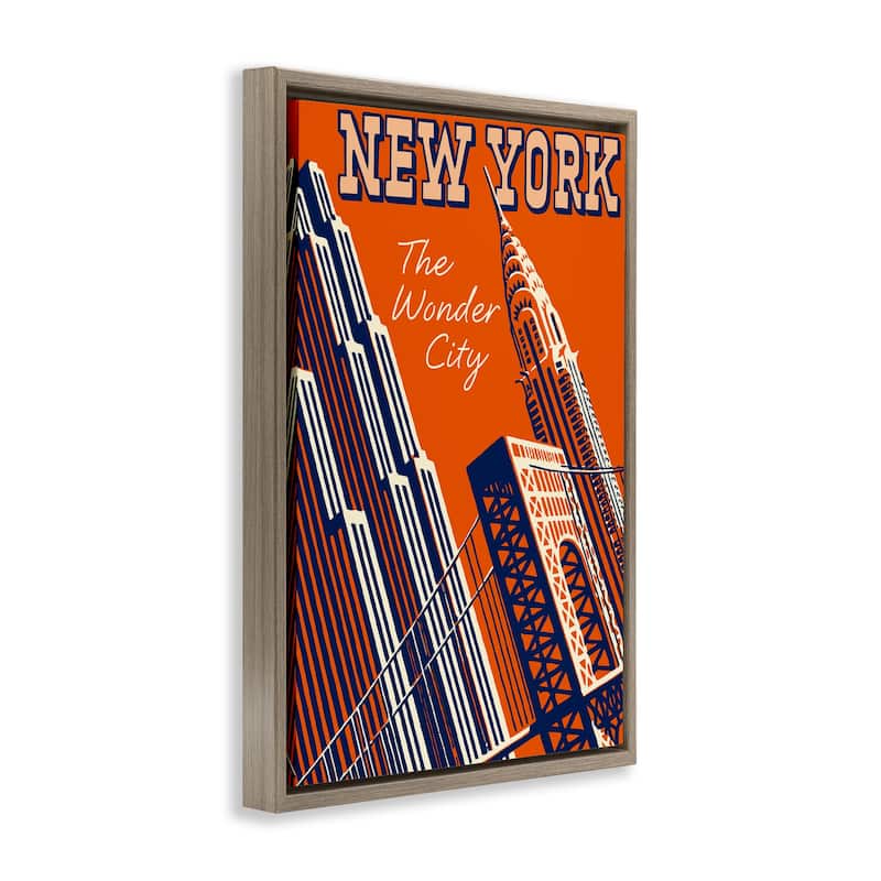 Stupell New York The Wonder City Framed Floater Canvas Wall Art Design By Marcus Jules