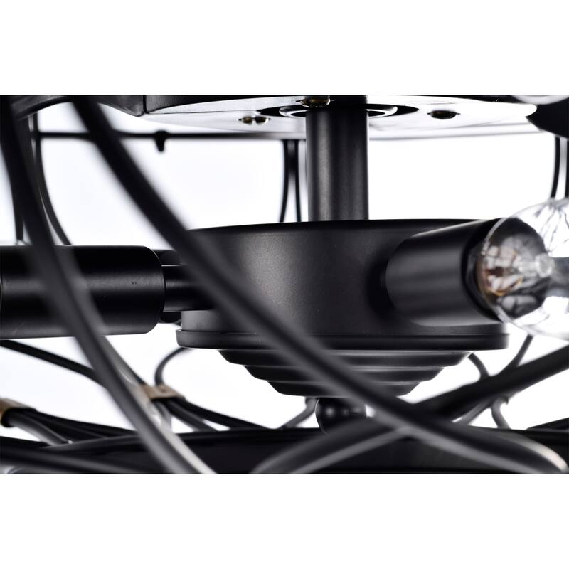 Melton 26 Inch Clean Line Matte Black Fandelier with Remote