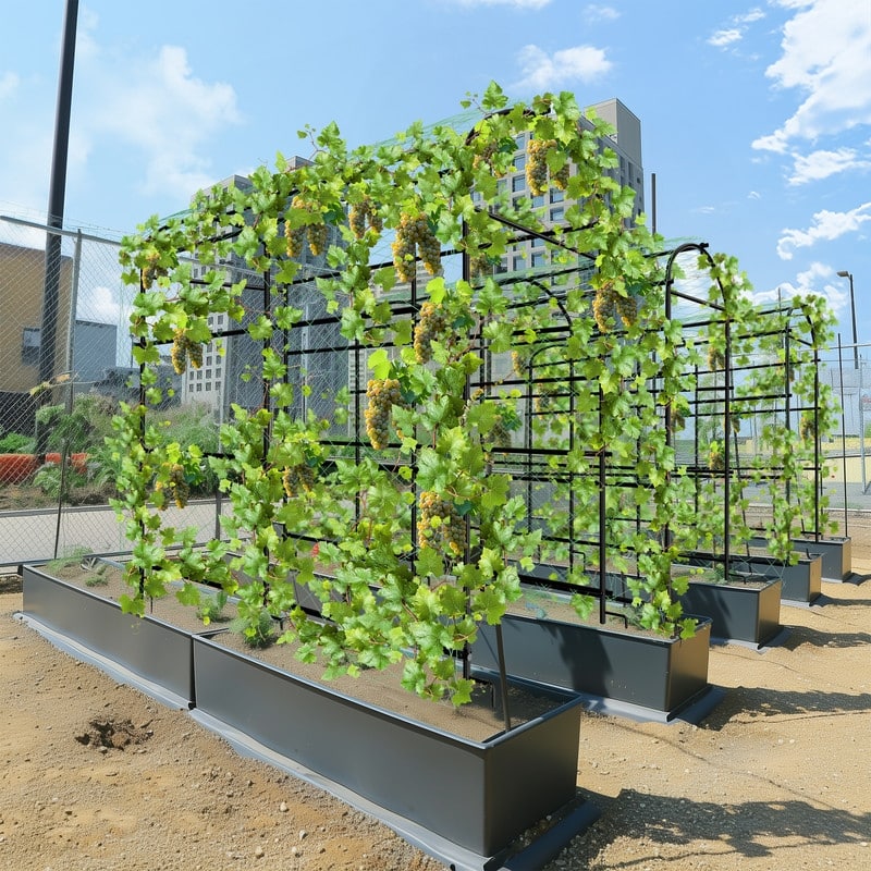 Vegetable Fruit Flower Trellis for Raised Bed Frame Garden Arch Metal Plant Support for Climbing Plants Cucumber Outdoor