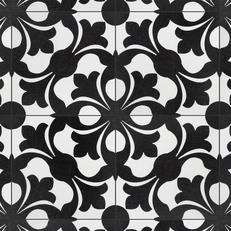 Merola Tile Emotion Nero 7-3/4" x 7-3/4" Ceramic Floor and Wall Tile
