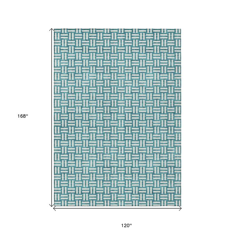 HomeRoots Geometric Transitional Rectangle Outdoor Rug