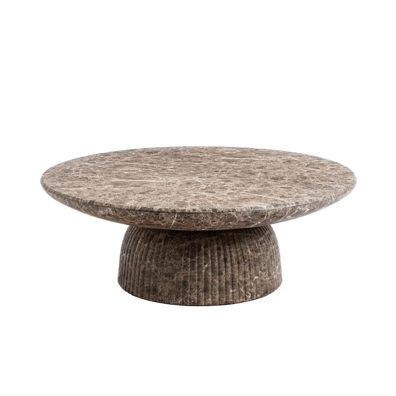 Studio London Maddox Single Round Coffee Table Stone Marble Effect
