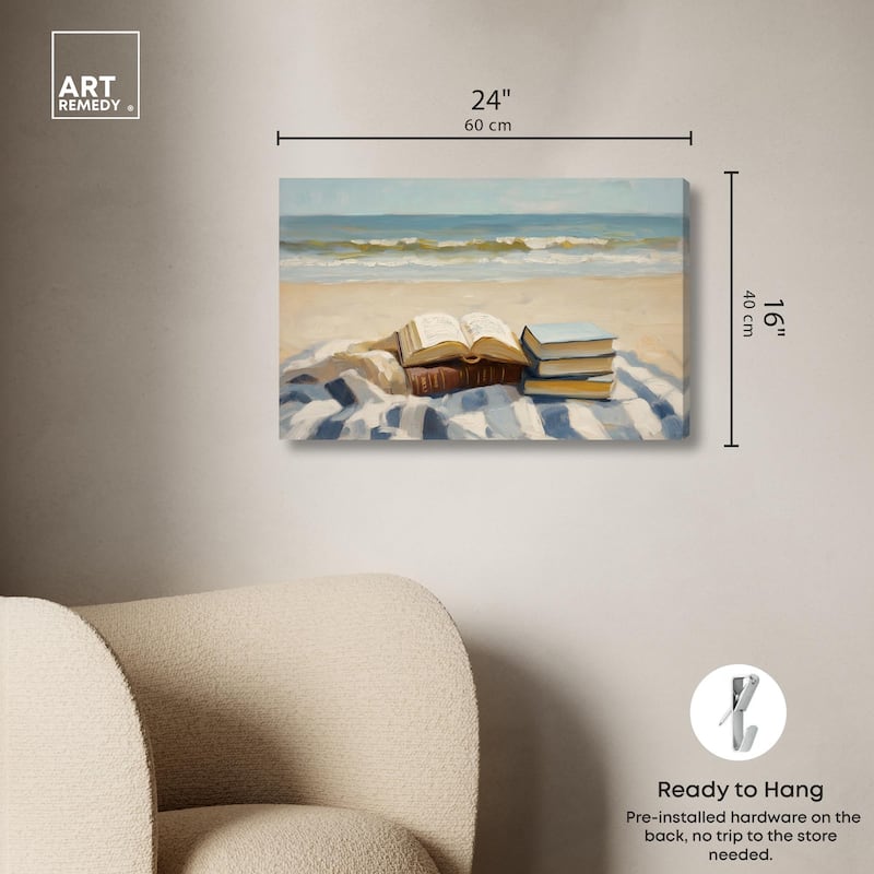 Beach Reading Canvas by Art Remedy, Gallery Wrapped