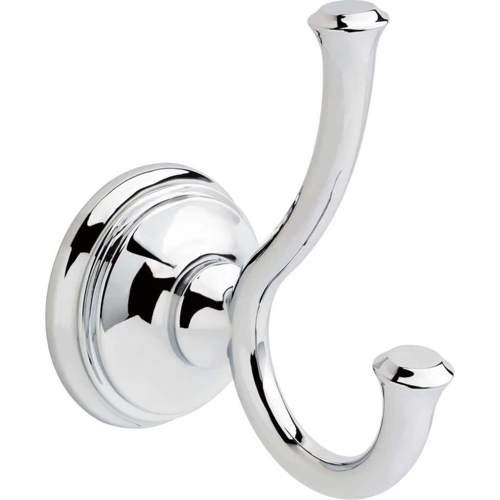 Double Towel Hook Bathroom Hardware (Polished Chrome)