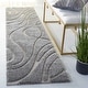 preview thumbnail 76 of 213, SAFAVIEH Florida Shag Sigtraud Abstract Waves 1.2-inch Thick Rug 2'3" x 9' Runner - Light Grey/Ivory - Runner