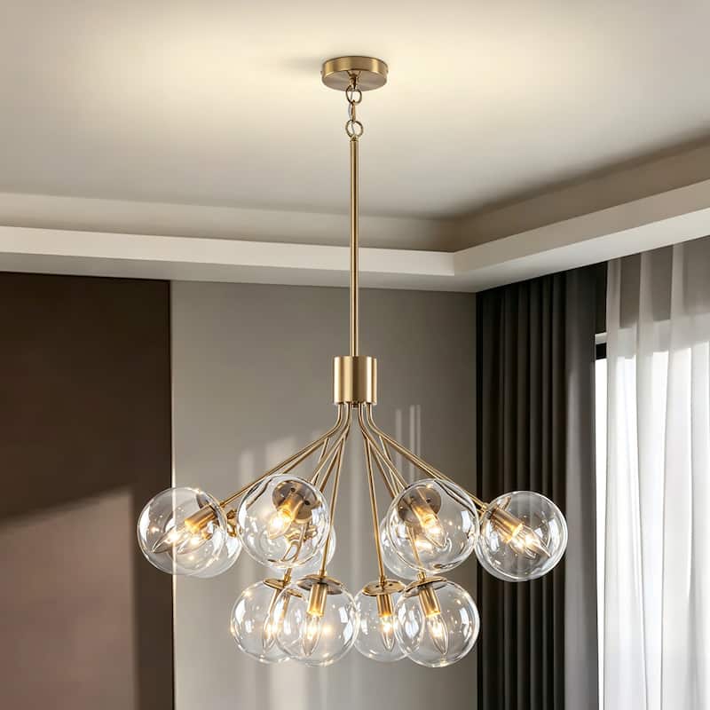 Starsky 12-Light Modern Bubble Seeded Glass Chandelier