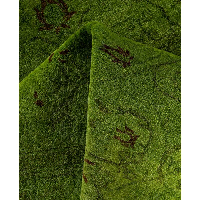 Overdyed One-of-a-Kind Hand-Knotted Area Rug - Green - 4' 2" x 6' 2"