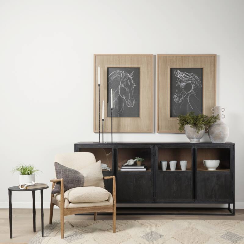 Timothy Ebony Black Iron Side Table