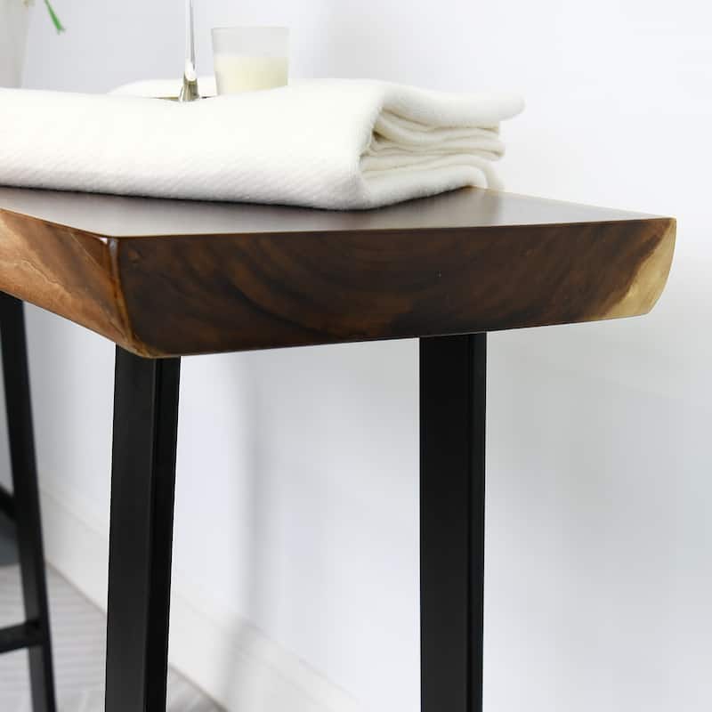 Natural Wood Rectangle Coffee Console Table