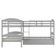 preview thumbnail 6 of 13, Artsy Twin Size L-Shaped Bunk bed with Trundle and Full-length Guardrail, 5 Beds in 1, Maximized space, Grey