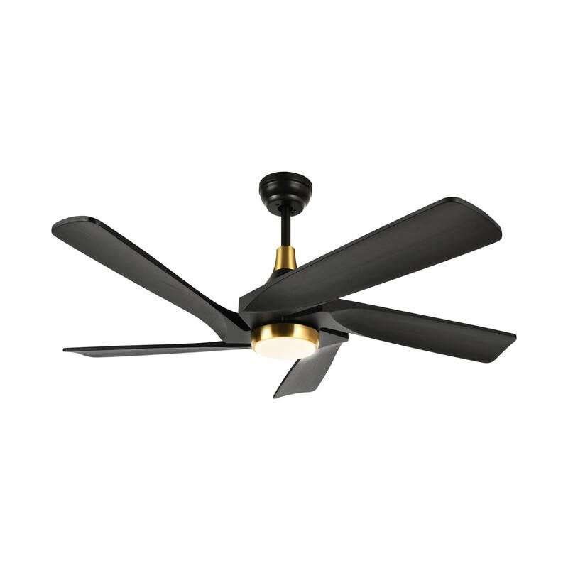 52" Ceiling Fan Lights With Remote Control and 5 Solid Wood Blades