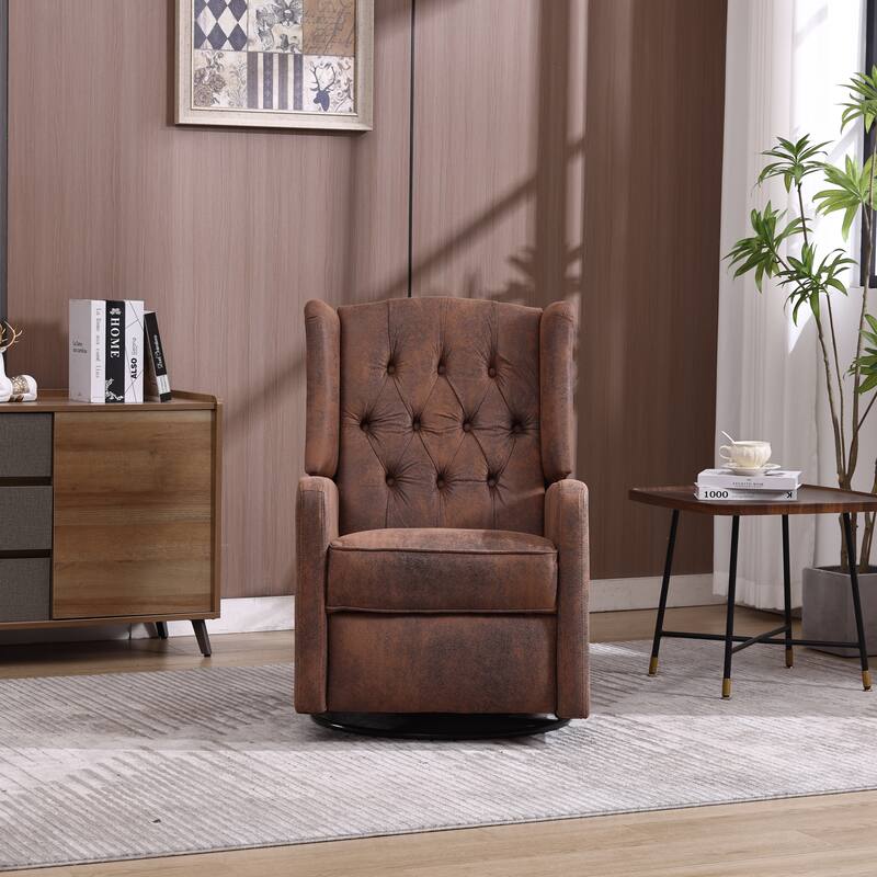 Swivel Glider Rocking Recliner Chair with 360° Rotation & Adjustable Recline