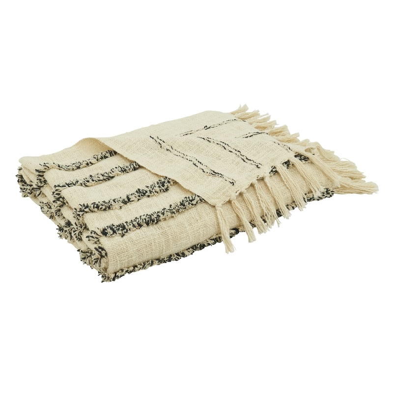 Tufted Line Design Throw Blanket - 50"x60" - 50"x60"/Natural