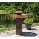 preview thumbnail 4 of 12, Okadu Wood Grain and Copper Finish Outdoor Floor Fountain - 27" x 32"