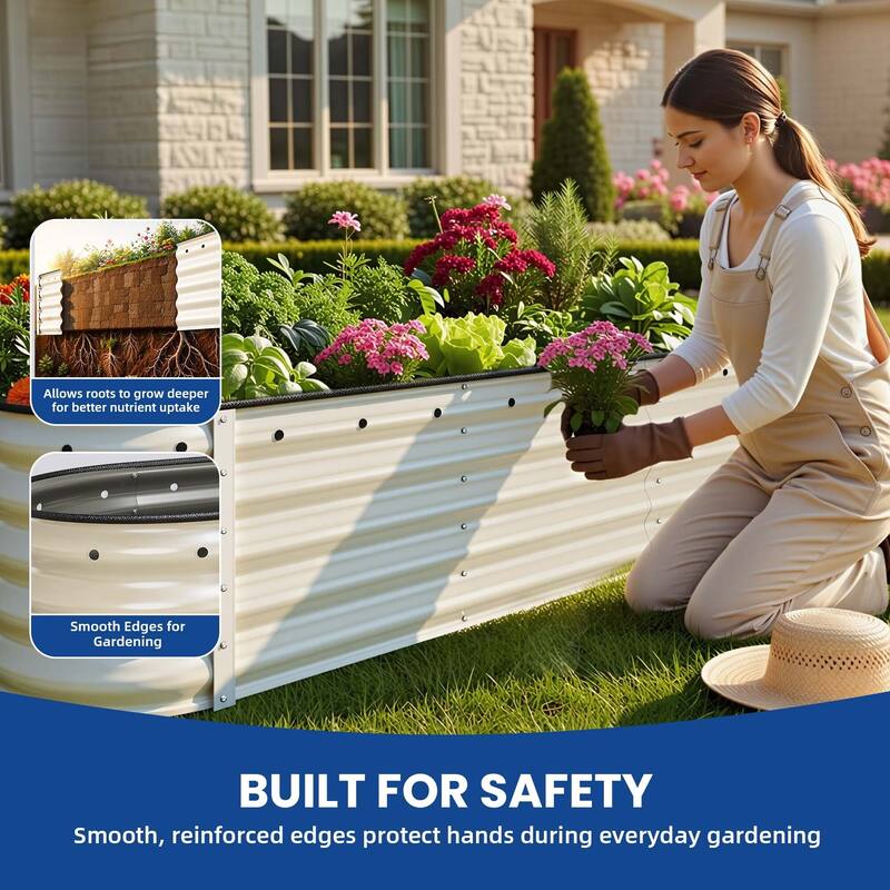 Moasis Oval Metal Outdoor Raised Garden Bed