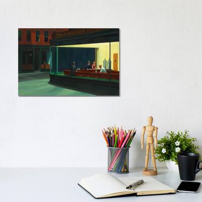 iCanvas "Nighthawks, 1942" by Edward Hopper Canvas Print