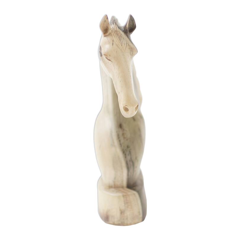 Novica Handmade Horse Guard Hibiscus Wood Statuette