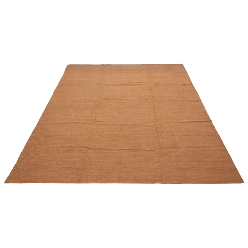 ECARPETGALLERY Flat-Weave Ankara FW Brown Wool Kilim - 9'6 x 12'6