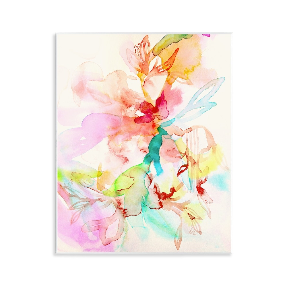 Stupell Abstract Watercolor Island Flowers Wall Plaque Art Design By Gemma Bardot